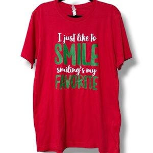 Bella Canvas large graphic print t-shirt I like to smile smiling my favorite